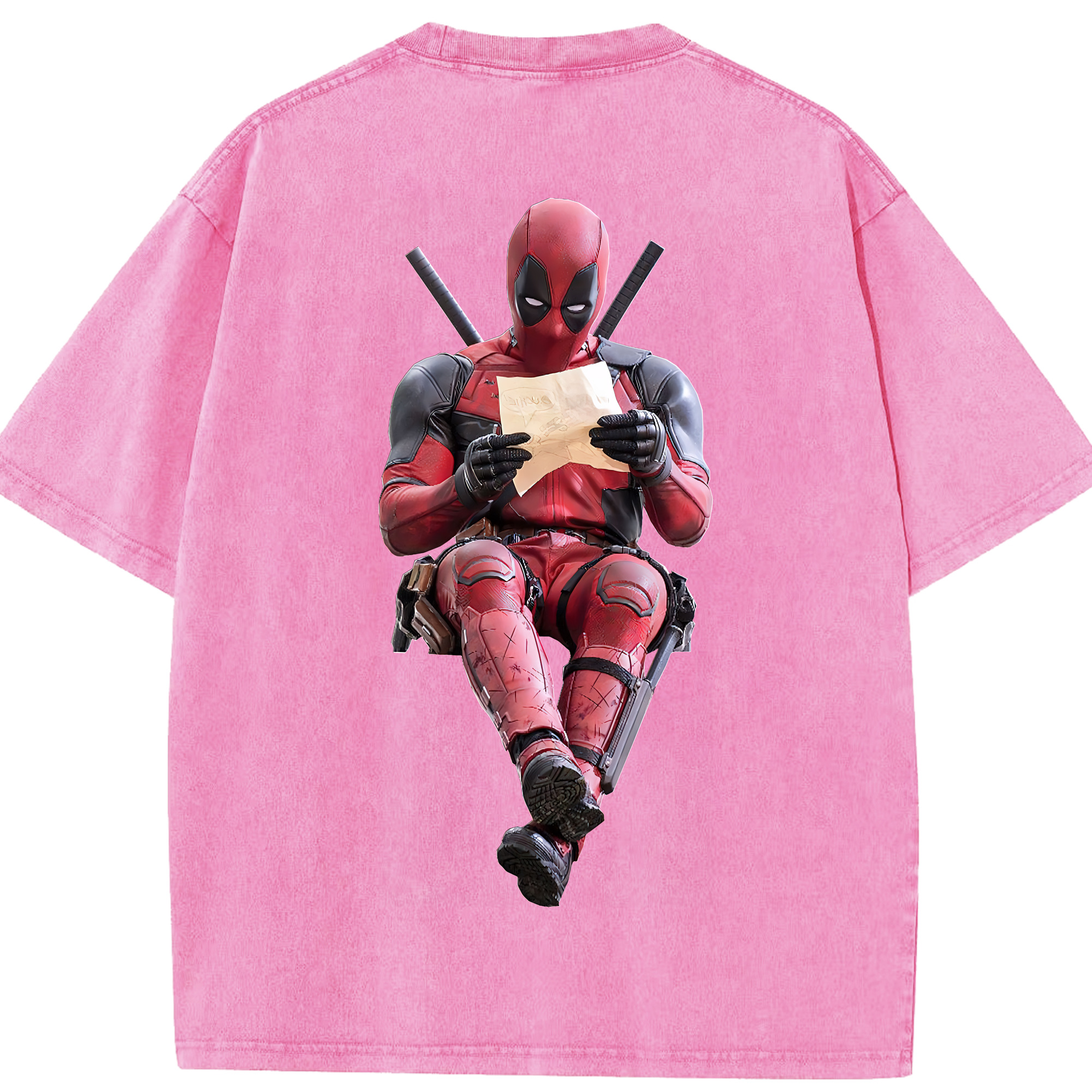 （画像用） Deadpool デッドプール 綿100% ヴィンテージ風 半袖Tシャツ（背面プリント）